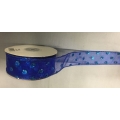Sheer Wired Ribbon with Glitter Dots Blue 1.5" 25y
